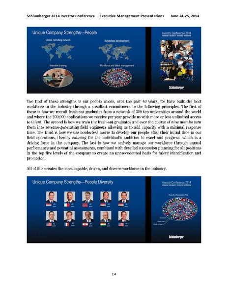 2014 Investor Conference Executive Management Presentations – Schlumberger Limited – slide 14