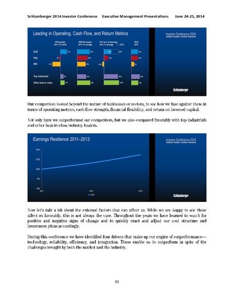 2014 Investor Conference Executive Management Presentations – Schlumberger Limited – slide 31