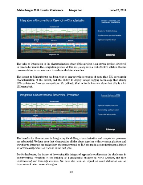 INVESTOR CONFERENCE – Schlumberger Limited – slide 10
