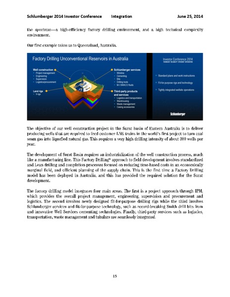 INVESTOR CONFERENCE – Schlumberger Limited – slide 15