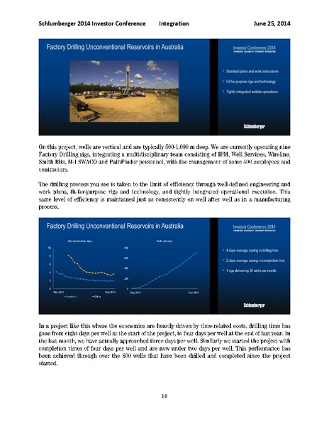 INVESTOR CONFERENCE – Schlumberger Limited – slide 16