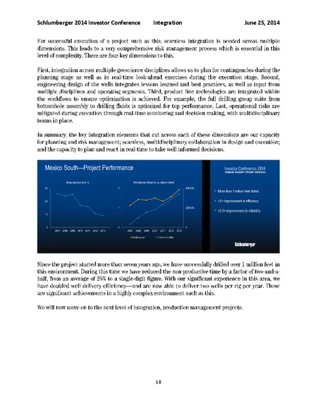 INVESTOR CONFERENCE – Schlumberger Limited – slide 18