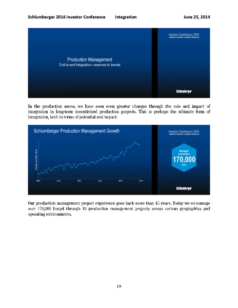 INVESTOR CONFERENCE – Schlumberger Limited – slide 19