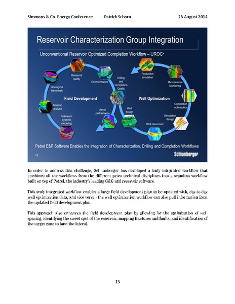 Simmons & Co Energy Conference – Schlumberger Limited – slide 13