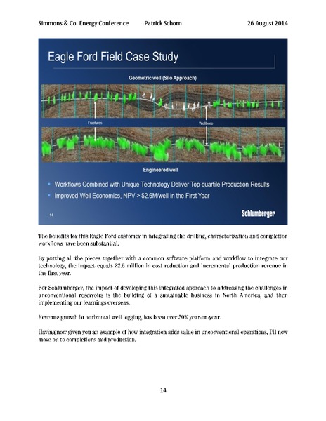 Simmons & Co Energy Conference – Schlumberger Limited – slide 14