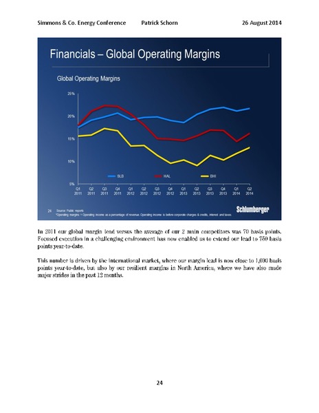 Simmons & Co Energy Conference – Schlumberger Limited – slide 24