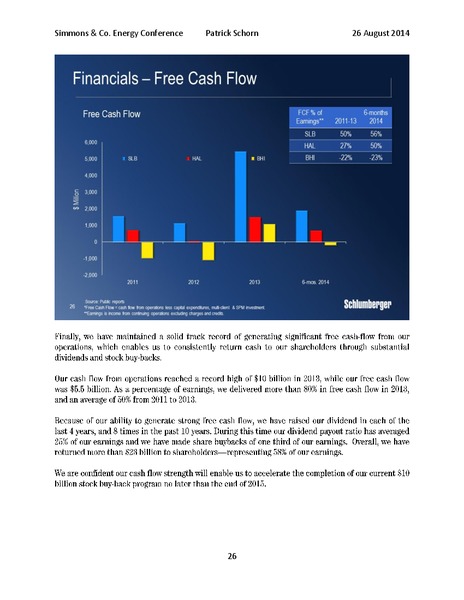 Simmons and Co Energy Conference – Schlumberger Limited – slide 26