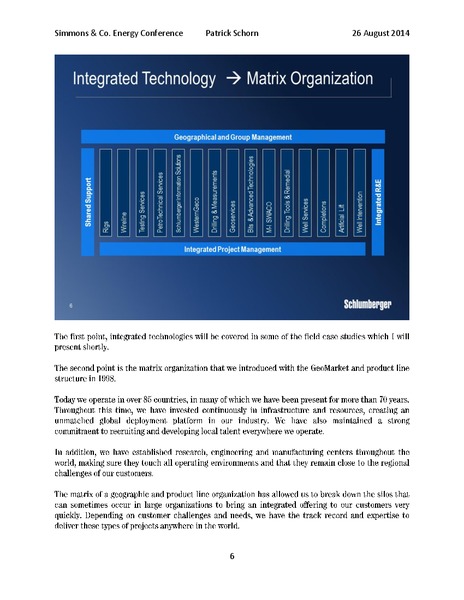 Simmons and Company Energy Conference – Schlumberger Limited – slide 6