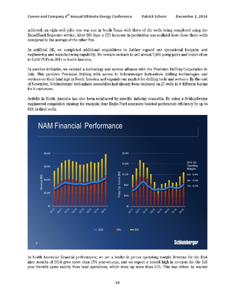 4TH ANNUAL ULTIMATE ENERGY CONFERENCE – Schlumberger Limited – slide 10