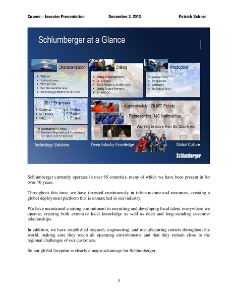 Investor Presentation – Schlumberger Limited – slide 3