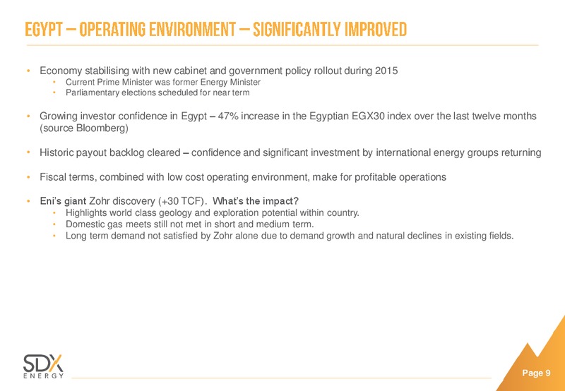 Investor Presentation – SDX Energy, Inc – slide 9