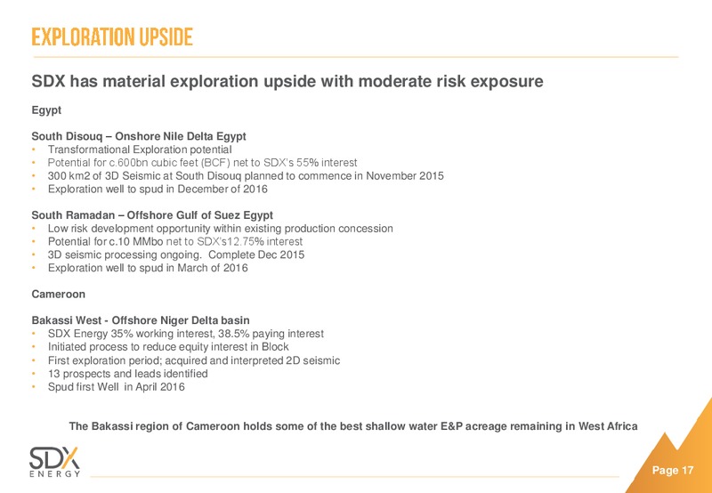Investor Presentation – SDX Energy, Inc – slide 17