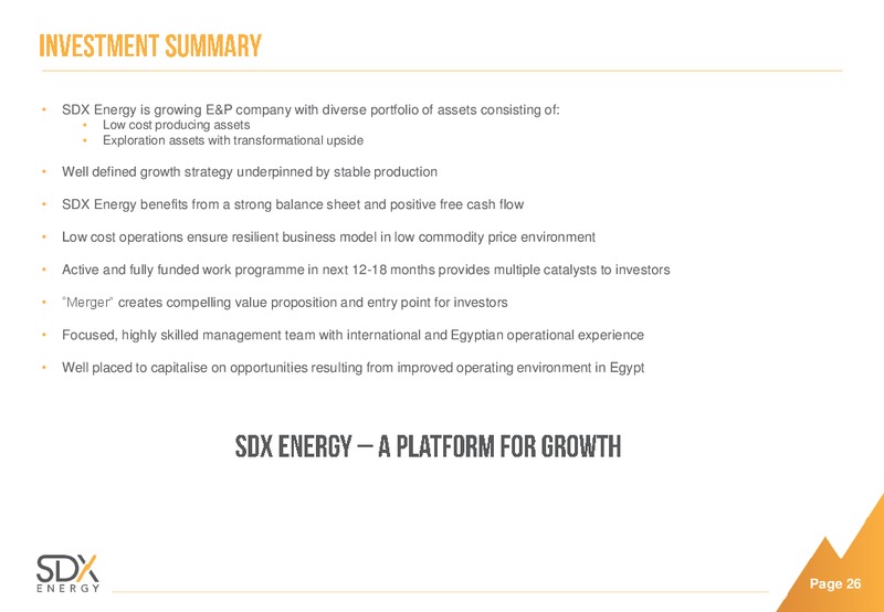 Investor Presentation – SDX Energy, Inc – slide 26