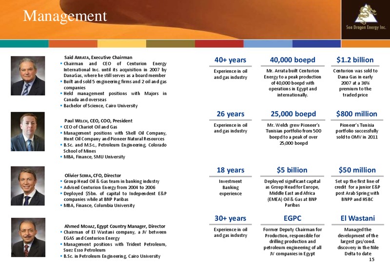April 2014 Company Update – Sea Dragon Energy Inc. – slide 15