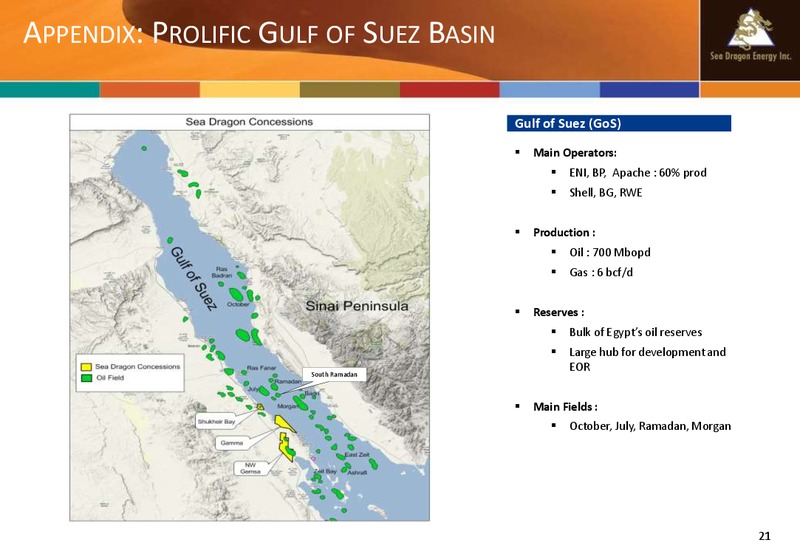 April 2014 Company Update – Sea Dragon Energy Inc. – slide 21