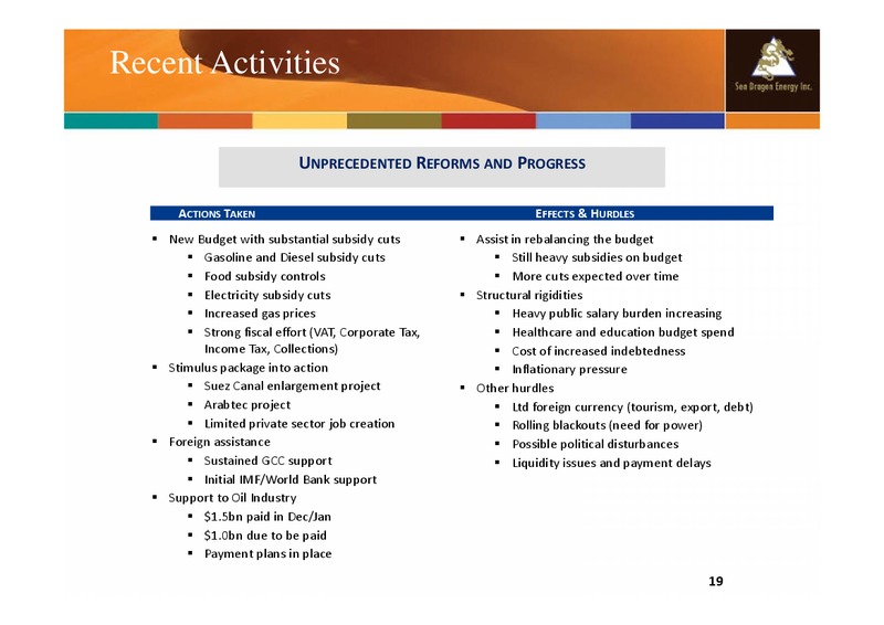 April 2015 Company Update – Sea Dragon Energy Inc. – slide 19