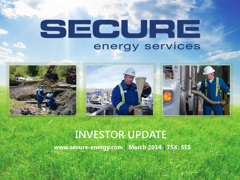 Investor Update – Secure Energy Services – slide 1