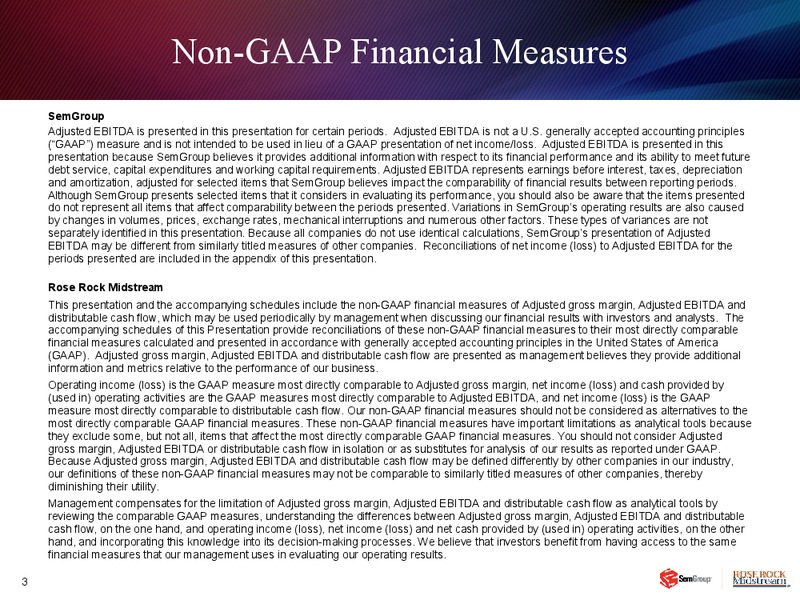 Q3 2012 EARNINGS CALL – Semgroup Corporation – slide 2