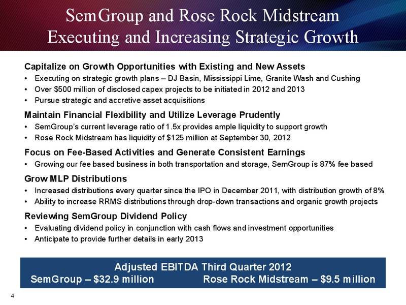 Q3 2012 EARNINGS CALL – Semgroup Corporation – slide 3