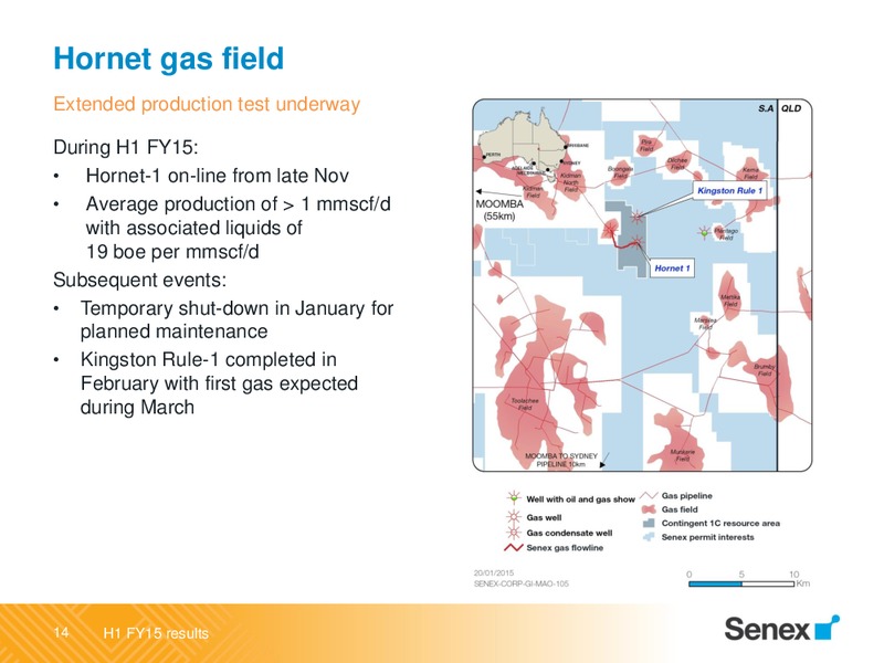 FY15 half year results – Senex Energy Ltd. – slide 14