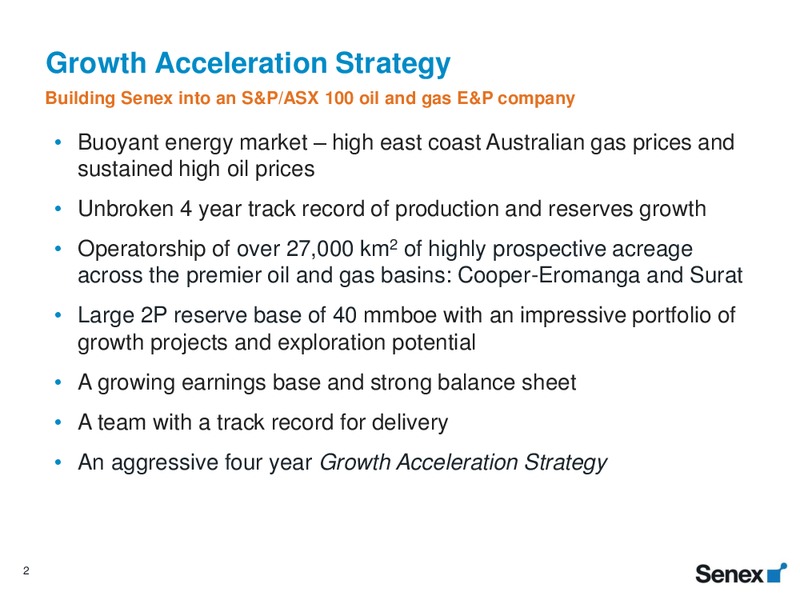 2014 full year results and FY15 outlook – Senex Energy Ltd. – slide 2