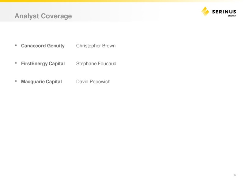 INVESTOR PRESENTATION – Serinus Energy Inc. – slide 35