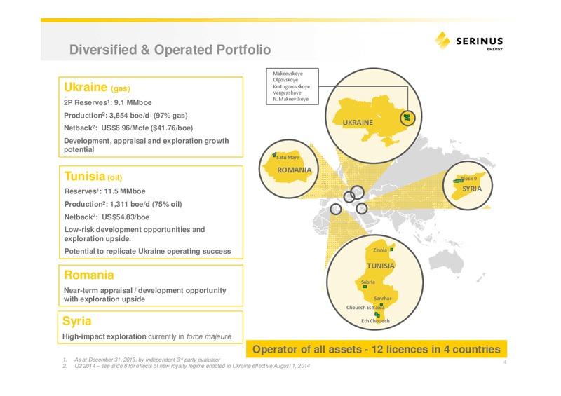 INVESTOR PRESENTATION – Serinus Energy Inc. – slide 3