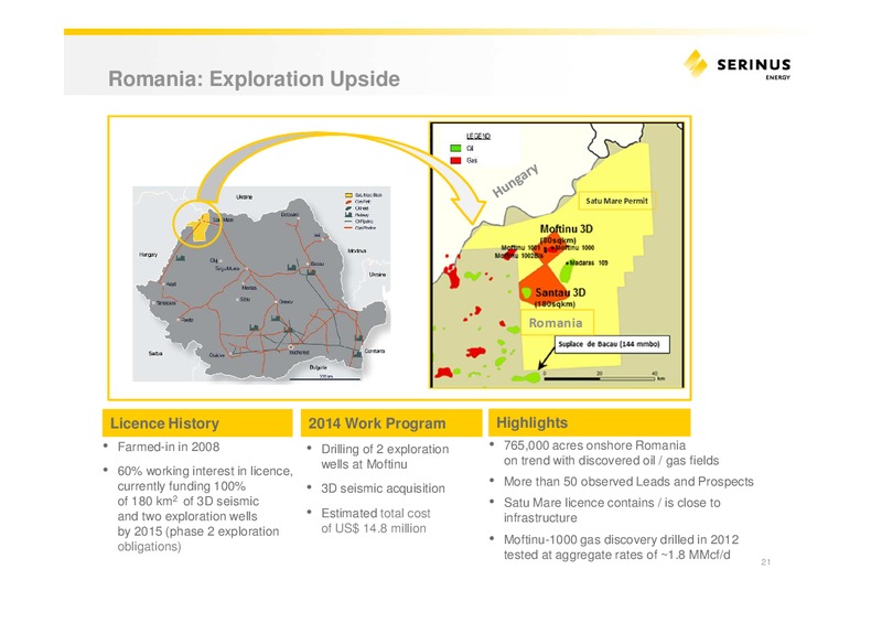 INVESTOR PRESENTATION – Serinus Energy Inc. – slide 20