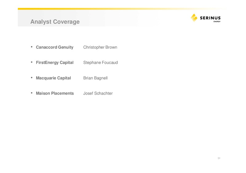 INVESTOR PRESENTATION – Serinus Energy Inc. – slide 29