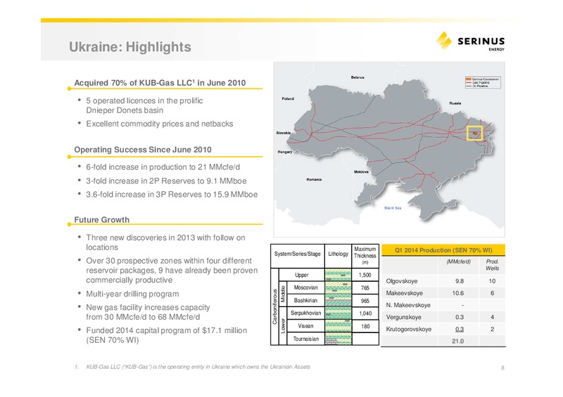 INVESTOR PRESENTATION – Serinus Energy Inc. – slide 7