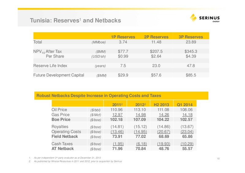 Investor Presentation – Serinus Energy Inc. – slide 17