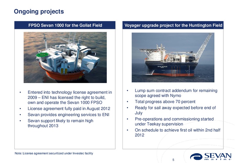 Q4 2011 EARNINGS CALL – Sevan Marine – slide 5