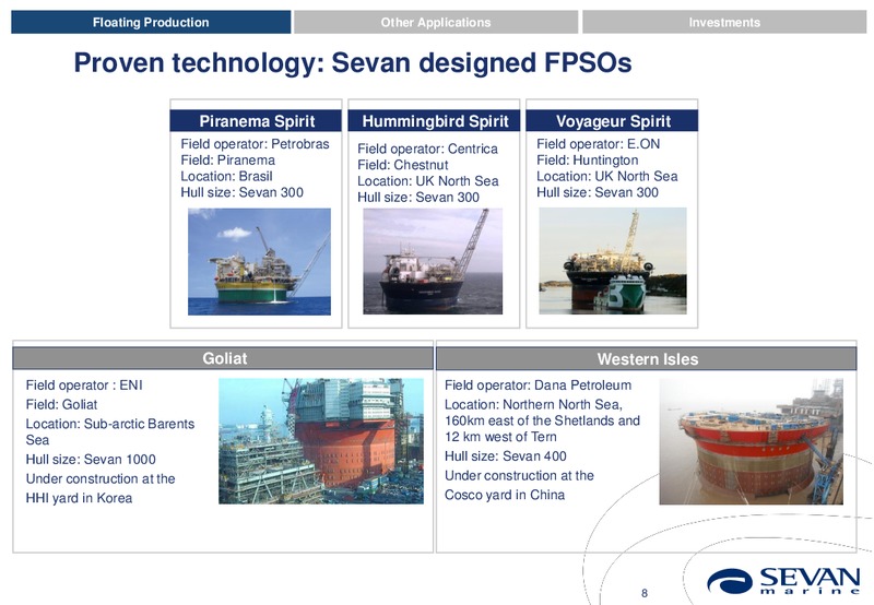 H1 2014 EARNINGS CALL – Sevan Marine – slide 8