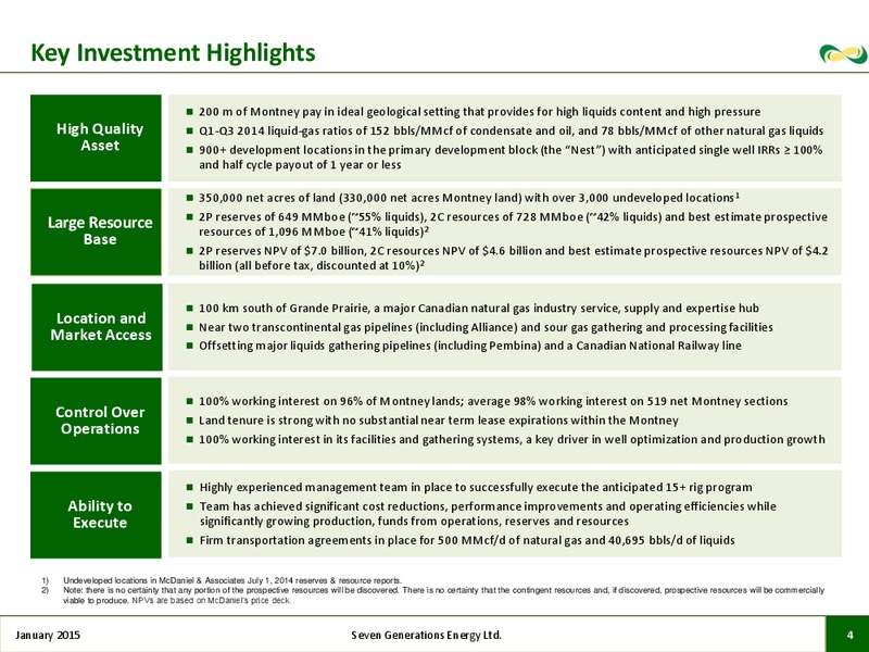 CORPORATE PRESENTATION – Seven Generations Energy Ltd – slide 2