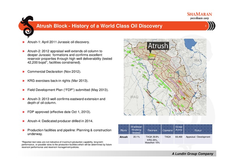 Corporate Presentation – Shamaran Petroleum – slide 3