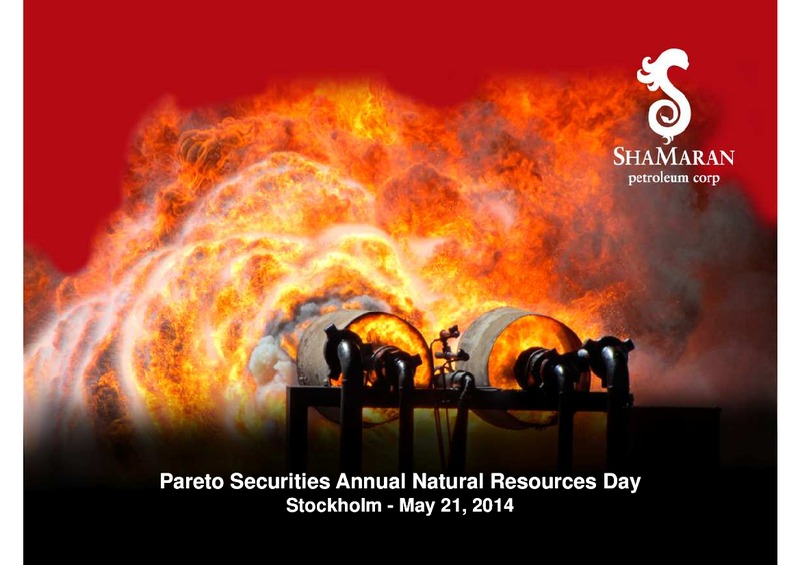 Pareto Securities Annual Natural Resources Day – Shamaran Petroleum – slide 1