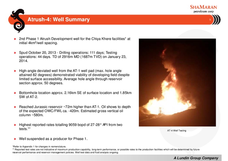 Pareto Securities Annual Natural Resources Day – Shamaran Petroleum – slide 5