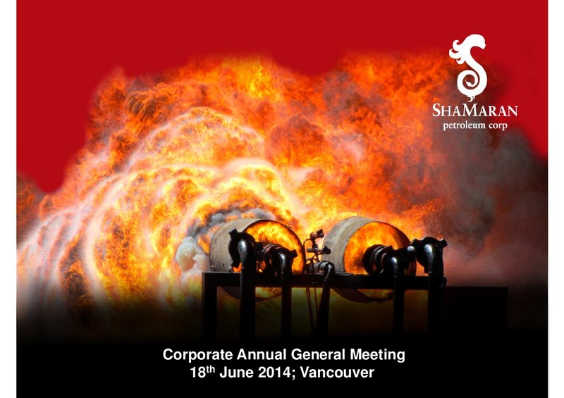 Corporate Annual General Meeting – Shamaran Petroleum – slide 1