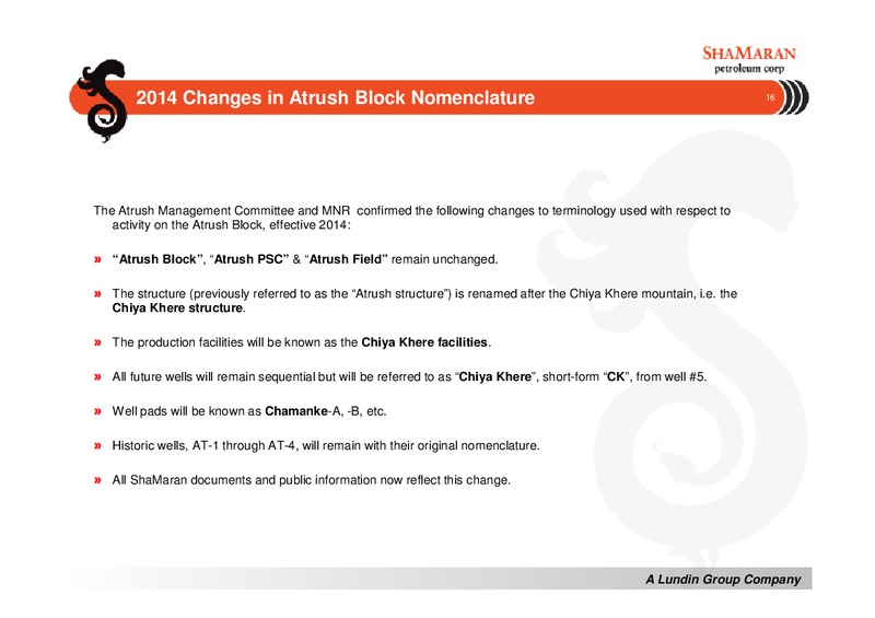 Pareto Securities Oil & Gas Conference – Shamaran Petroleum – slide 15