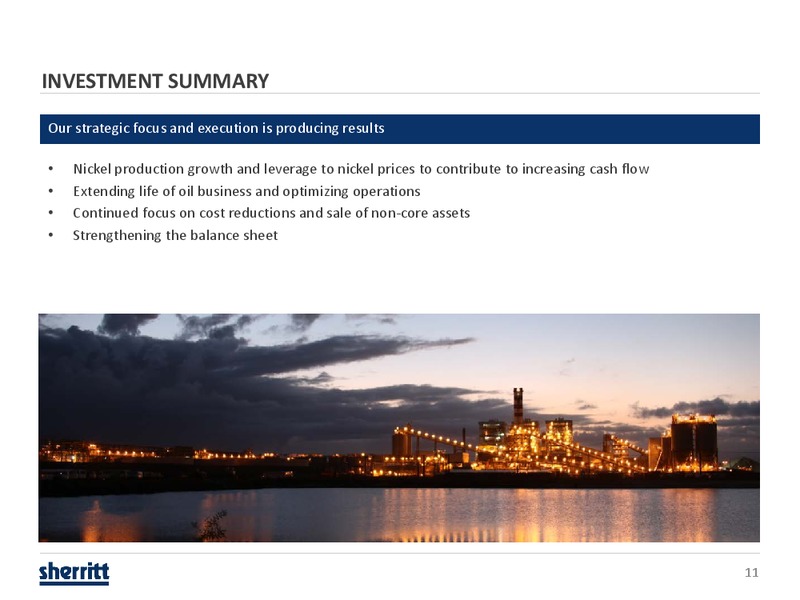TD Securities Mining Conference – Sherritt International – slide 10