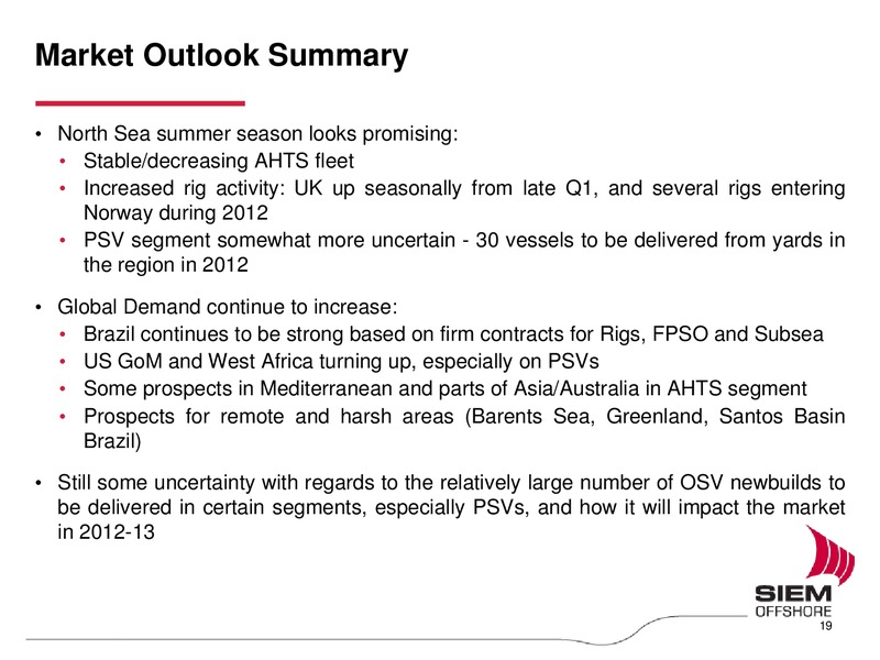 Q4 2011 EARNINGS CALL – Siem Offshore – slide 19