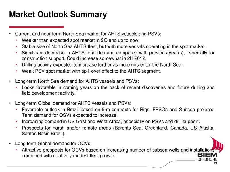 Q2 2012 EARNINGS CALL – Siem Offshore – slide 21