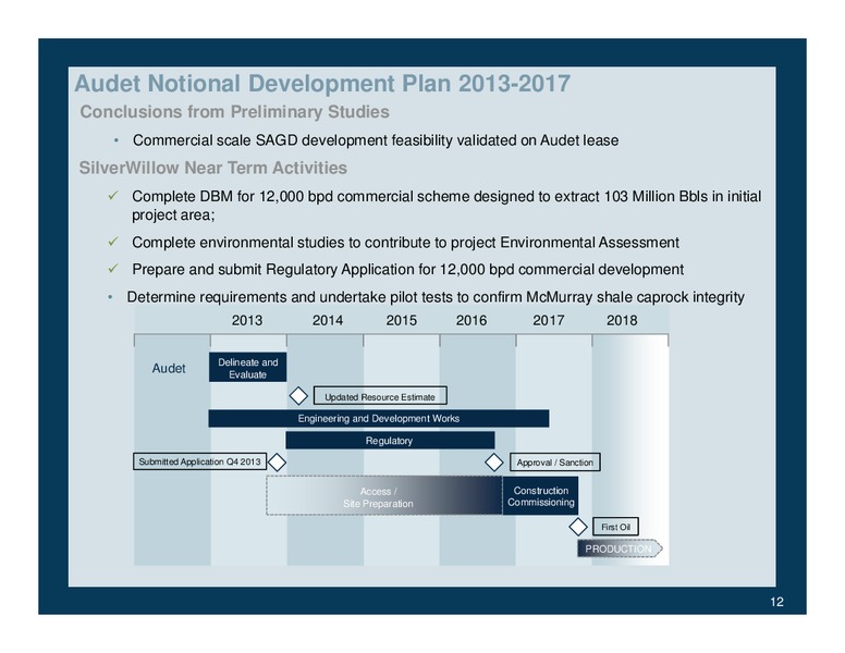 Investor Presentation – Silverwillow Energy Corporation – slide 11