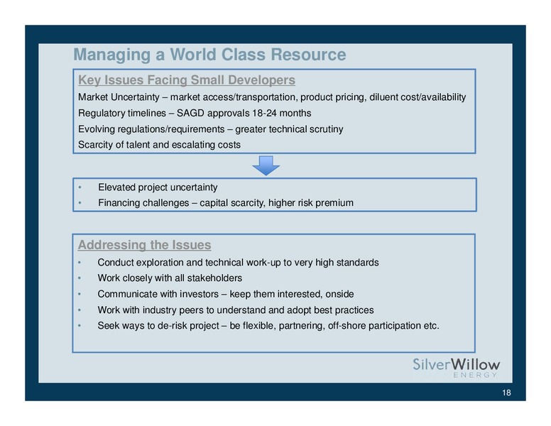 Investor Presentation – Silver Willow Energy – slide 17