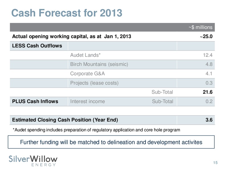 Peters & Co 2013 Energy Conference – Silver Willow Energy – slide 14