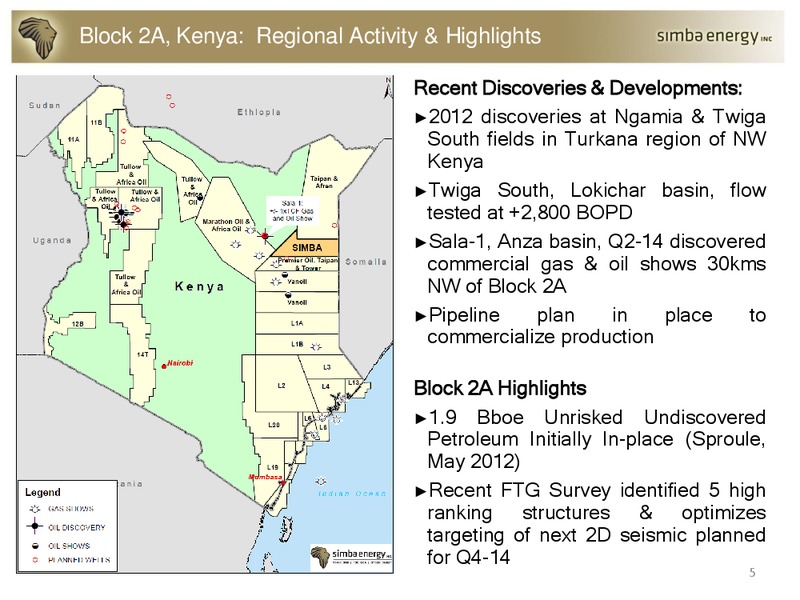 Portfolio Highlights – Simba Energy – slide 5