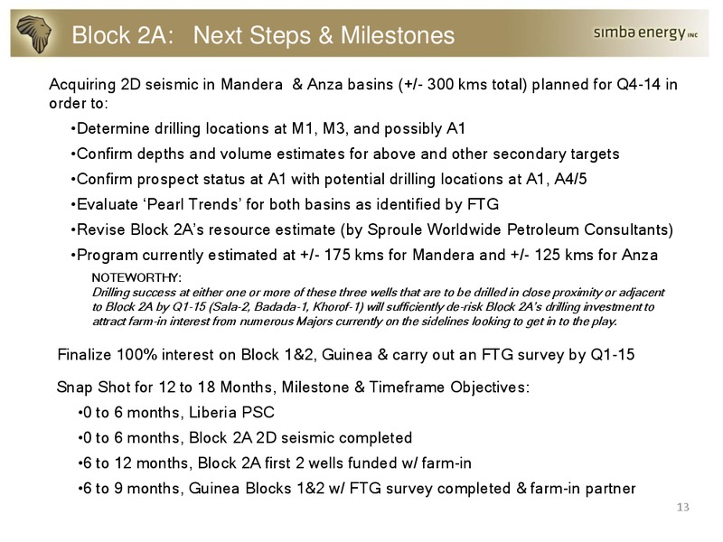 Portfolio Highlights – Simba Energy – slide 13