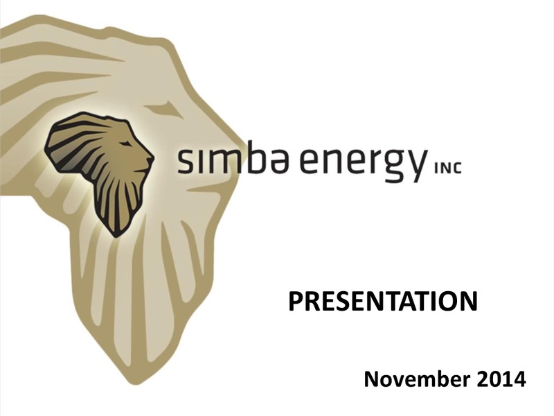 Investor Presentation – Simba Energy – slide 1