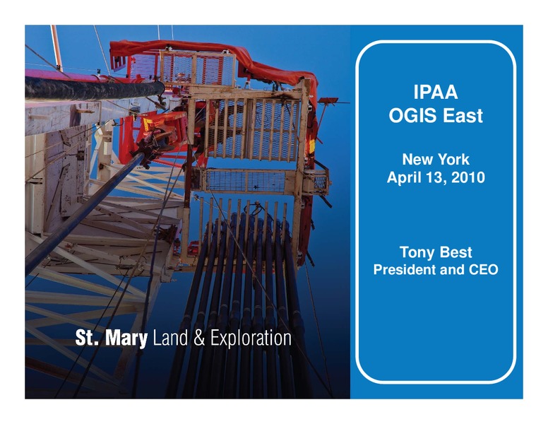 IPAA OGIS East – SM Energy Company – slide 1