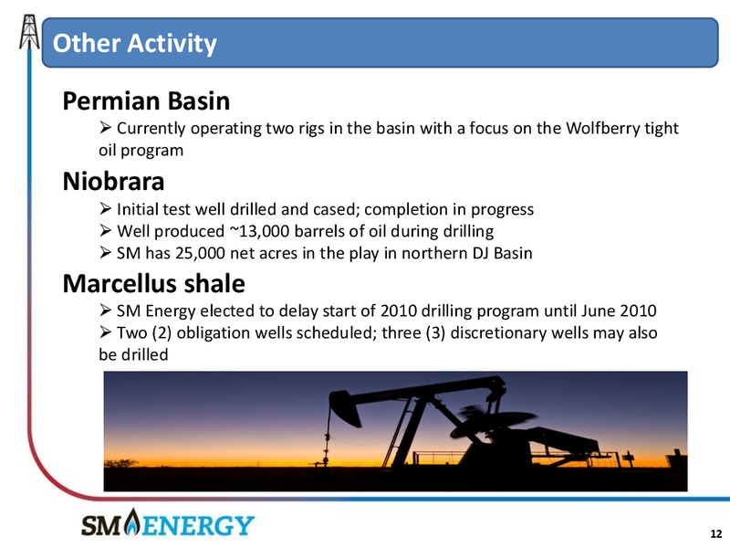 Macquarie Capital USA RBC Small  & Mid  Cap Capital Conference – SM Energy Company – slide 11